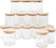 Candle Jars for Making Candles 15 Pcs, Empty Jars with Wood Lids for Candle Making Sample Container, Clear