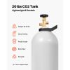 CO2 Tank, 20 lbs New Aluminum Alloy Cylinder, CO2 Air Tank with Spray Coating, CGA320 Valve, Handle & Adjustable Pressure