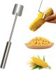 Corn Cob Stripper, 2025 NEW Long Handle Stainless Steel Corn Stripping Tool, Corn on the Cob Remover, Fast and Safe, Suitable for Home Kitchens