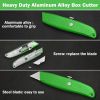 20 Pcs Box Cutter Bulk Retractable Utility Knife Heavy Duty Aluminum Alloy Razor Knife for Cardboard Box Carton Opener for DIY, Factory