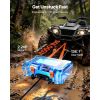 Portable Winch, 4500 lbs 12V DC Electric Winch with Synthetic Rope, Wireless & Wired Remotes, Box-Style Recovery Kit with Fairlead, Clevis Hook