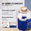 Pottery Wheel, 450W, 11 in Clay Wheel Forming Machine, 60-300 RPM Adjustable Speed with Handle and Pedal Control, ABS Detachable Basin