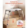 Folding Work Platform, Adjustable Height 23-34.5 in, 40 x 18 in Aluminum Step Stool, 500 lbs Load Capacity, Heavy Duty Non-Slip Platform Ladder