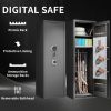Gun Safes For Home Rifle And Pistols, Fingerprint Electronic Safe With Quick Access, Detachable Partition, No Assembly Required, Black