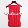 Women V-neck Padded Waistcoat Autumn Bodysuit Vest Winter Warm Quilted Vest Sleeveless Jacket; Red
