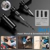 3-In-1 Cordless Electric Impact Wrench Drill Screwdriver with Brushless Motor Max 3450RPM Variable Speed 2Pcs 6.0Ah Batteries 3 Sockets 3 Screwdriver