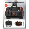 Tool Bag, 16.1 Inch, 33-Pocket Portable Large Tool Box Organizer Storage, Toolbox with Water-Resistant Base, Zipper, Adjustable Shoulder Strap Toolbag