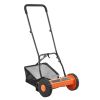 Push Reel Lawn Mower 16 inch, 5 Blades Manual Push Mower No Motor, 0.6-1.75 in Adjustable Cutting Height