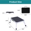 Foldable Step Stool with Non-Slip Platform Rubber Feet, 1-Step Ladder with Carrying Handle