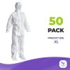 Disposable Coveralls - White SMS 60 GSM, XL size, Pack of 50