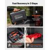 Portable Winch, 4500 lbs 12V DC Electric Winch with Synthetic Rope, Wireless & Wired Remotes, Box-Style Recovery Kit with Fairlead, Clevis Hook
