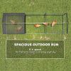 Large Metal Chicken Coop, Chicken Run with Waterproof & Anti-UV Cover for 3-5 Poultry, Outdoor Poultry Cage Rabbit Hutch