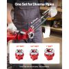 Ratchet Pipe Threader Kit with 3 Dies, 1/2" BSPT, 3/4" BSPT, 1" BSPT Manual Ratcheting Pipe Threading Tool