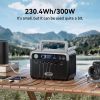 Flashfish 300W Power Station + 60W Solar Panel 230.4Wh LiFePO4 (Peak 600W) Solar generator AC Outlets Portable Power Station,Power Bank