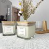 Creahaus 9-Pack Thick Glass Square Candle Jars with Bamboo Lids