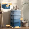 30" 4 Tier Kids Storage Unit Dresser Tower w/ 4 Drawers, Blue