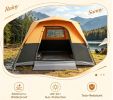 Inflatable Camping Tent, 1-2 Person Glamping Tent with Hand Pump, Blow Up Tent with Doors, Carry Bag, Khaki and Brown