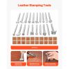 Leather Working Tools Kit, 92 PCS Leather Craft Tools with Portable Leather Storage Bag, Engraving Punching Sewing Stamping Sanding Tools