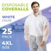 Disposable Coveralls with Hood and Boots, 4XL White, 25 Pack