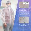 Disposable Coveralls with Hood and Boots, Large White (5-Pack)
