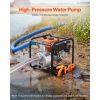 Gas Powered Water Pump, 2 in, 142 GPM 7HP Semi Trash Water Transfer Pump Portable, Gasoline Engine with 25 ft Discharge Hose, Heavy Duty Frame