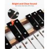 Glockenspiel Xylophone, 27 Notes, Professional Xylophone Percussion Instrument, with Metal Keys, Includes 4 Mallets, Carrying Bag