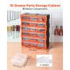 18-Drawer Storage Organizer, Plastic, Drawer Storage Cabinet for Garage Organization, Stackable Small Parts Organizer, Wall-Mounted Toolbox