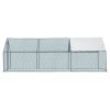 5.4*2.7*2m/18.7x8.8x6.5 ft Silver Spire Assembled 180g PE Rain Cloth Metal Chicken/Rabbit Cage