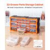 22-Drawer Storage Organizer, Plastic, Drawer Storage Cabinet for Garage Organization, Stackable Small Parts Organizer, Wall-Mounted Toolbox
