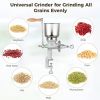Manual Grain Grinder for Home, Adjustable Hand Crank Flour Mill with Large Hopper, Heavy Duty Table Clamp Corn Grinder for Wheat, Coffee, Nuts