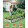 Metal Raised Garden Bed, 12 x 4 x 1 ft Outdoor Galvalume Planter Garden Box, Open Bottom Design, Large Planter Raised Bed for Growing Vegetables