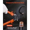 Ratcheting Cable Cutter, Spring Steel Blades with PVC-Coated Handles, Quick-Release Button