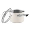Luster 3 Quart Stainless Steel Straining Saucepan with Pouring Spout and Lid, Induction Compatible, Dishwasher Safe, Metal Utensil Safe