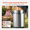 Stainless Steel Stockpot, 54L Large Cooking Pots, Cookware Sauce Pot with Basket, Lid, and Handle, Heavy Duty Commercial Grade Stock Pot