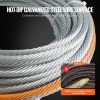Galvanized Steel Winch Cable, 3/8 Inch x 75 Feet 15,200 lbs Breaking Strength, Wire Winch Rope with Swivel Hook, Towing Cable Heavy Duty
