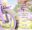 Purple Girls Bike 12-18 Inches with Front Bag And Streamers SuitableBicycle with Storage And Festive Touch
