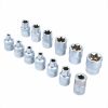 34pcs Torx Bit Socket and E-Torx Star Socket Set 1/4" 3/8" 1/2" Drive Male Female E-torx Security Bits Handheld Tool
