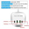 40W USB Fast Charger 4 Port -2PD Port 20W Fast Charging Station PD+QC3.0 Compatible With All Smartphones And Iphone/ipad/Samsung/; Android; Other USB