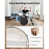 Drum Set, 5-Piece 22 in Junior Drum Sets, Beginner Drums Set with Adjustable Throne, Cymbal, and Drumsticks, Musical Learning Drums Instrument Kit