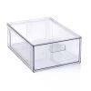 (2 pack)Clear Glossy Plastic Pull-Out Closet Drawer Medium Size, Adult Size