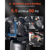 25-Gallon Air Compressor, 2HP 5.5 SCFM at 90PSI, Max 200PSI Pressure Oil-Lubricated Air Compressor Tank, Portable on Wheels for Auto Repair