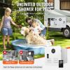 RV Tankless Water Heater, Instant Shower with 15 x 15 inches White Door and Remote Controller, 42000BTU Optimized Comfort Performance Hot Water