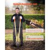 Post Hole Digger, Heavy Duty Post Hole Digger with Wood Handle, Manual Hole Digger with Scale Markings and Metal Blade