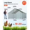 Large Metal Chicken Coop, 9.8 x 9.8 x 6.6 ft, Walk-in Chicken Run House with Waterproof Cover & Sturdy Frame