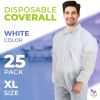 Disposable Polypropylene Coveralls - XL Size, 50 GSM Weight, Zipper Front & Elastic Wrists