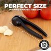 Kitchen Premium Garlic Press Set – Rust Proof & Dishwasher Safe Garlic Mincer Tool with Silicone Garlic Peeler & Brush, Easy Squeeze & Clean