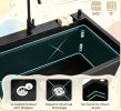 100L Laundry Tub with Rotating Faucet And Storage Shelf Utility Sink for Home