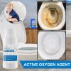 110g Active Oxygen Foaming Toilet Cleaning Powder Mild Glaze Safe Descaling Agent Softens Hard Water Limescale Yellow Ring Stains Soak Type Ceramic To