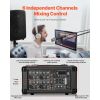 Professional PA System, 800W Powered, Sound System Set with 6 Channel Mixer, Dual Speakers, Wireless Bluetooth, Microphone, Compact Stands