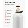 CO2 Tank, 10 lbs New Aluminum Alloy Cylinder, CO2 Air Tank with Light Spray Coating, CGA320 Valve, Handle & Adjustable Pressure